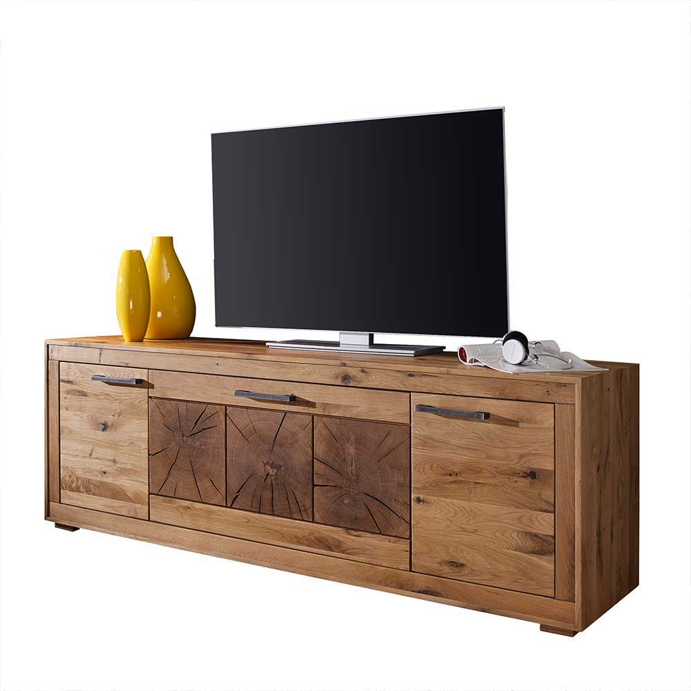 Niedriges Sideboard Troncon aus Wildeiche Massivholz