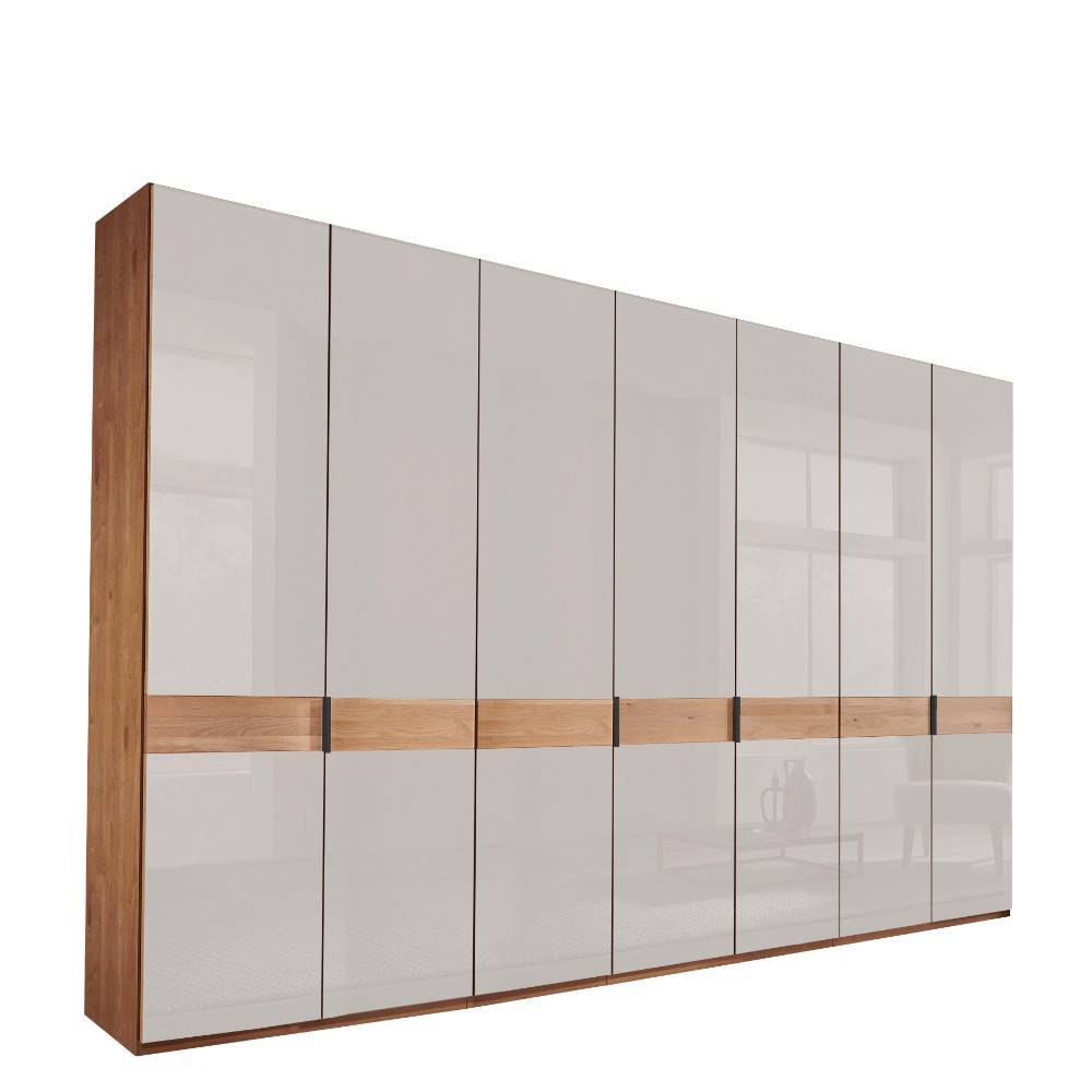 7-türiger Kleiderschrank in Weiß Glas - Dilacco