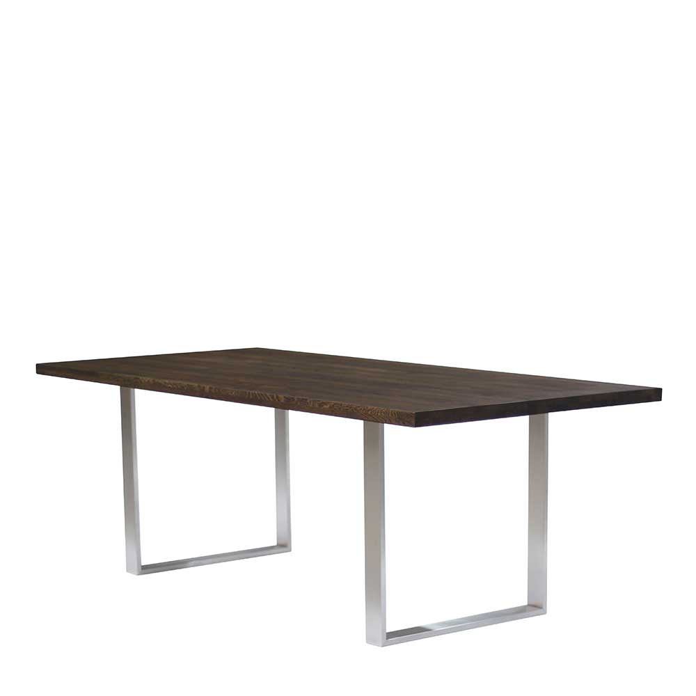 Designtisch aus Nussbaum Holz & Edelstahl - Yocha