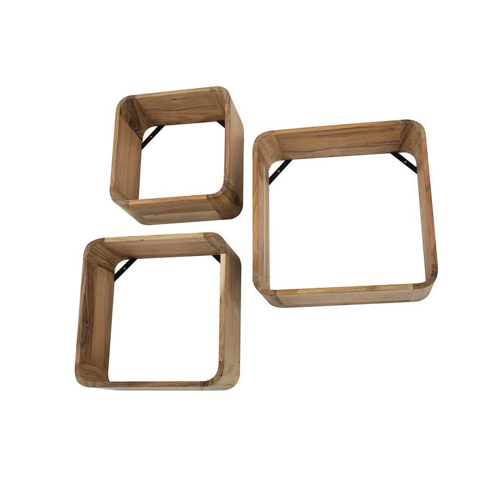 Hängeregal Set aus Massivholz - Alecona (dreiteilig)