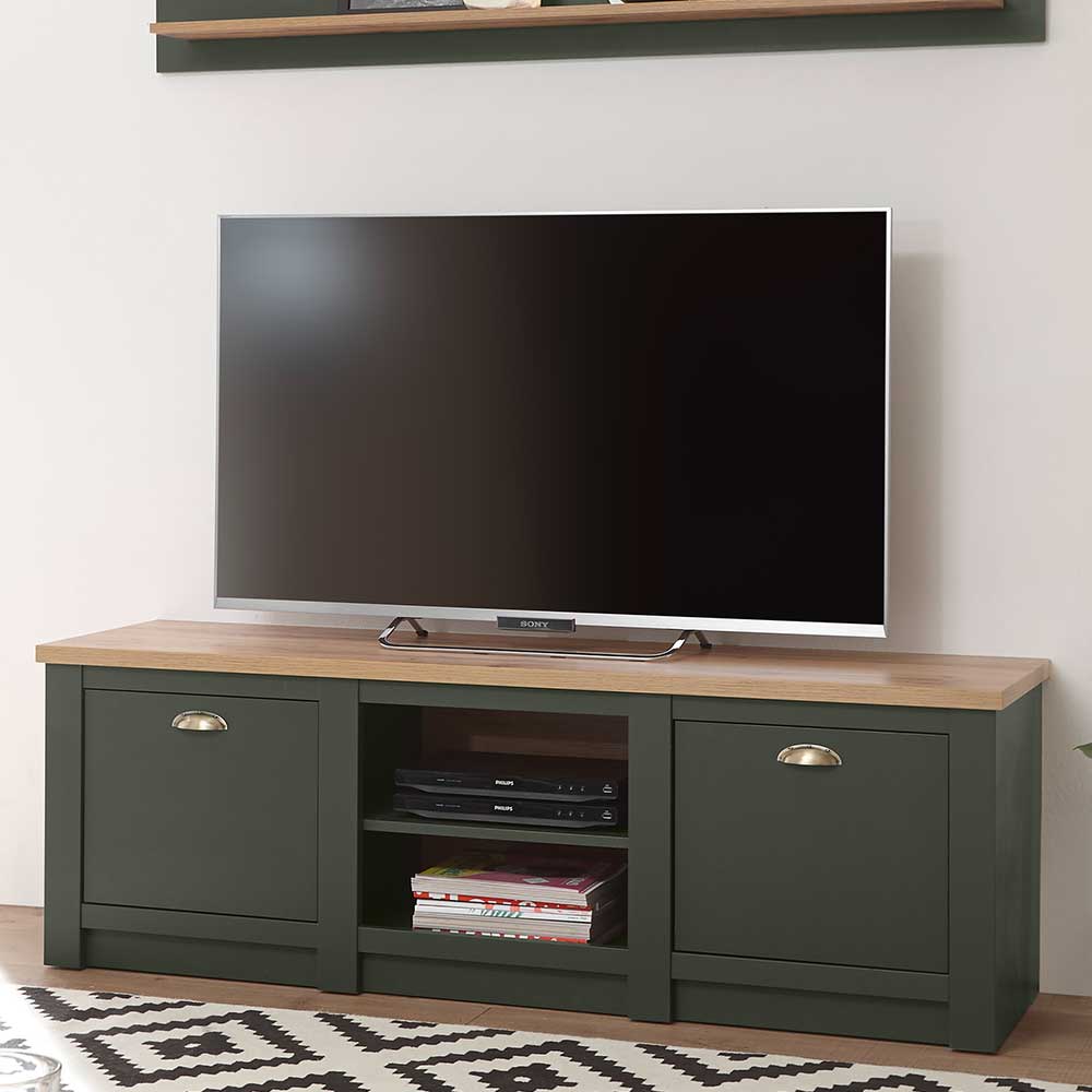 152x51x45 Landhaus TV Board in Graugrün - Eylan