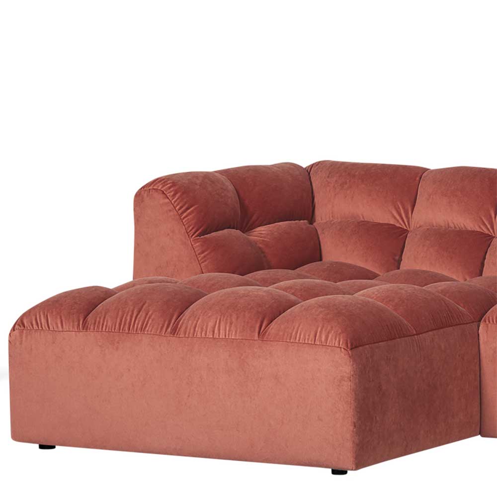 Design Eckcouch in Apricot Samt - Meteora