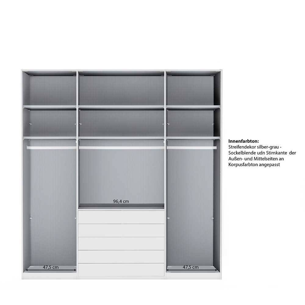 4-türiger Schlafzimmerschrank in Braun - Madita