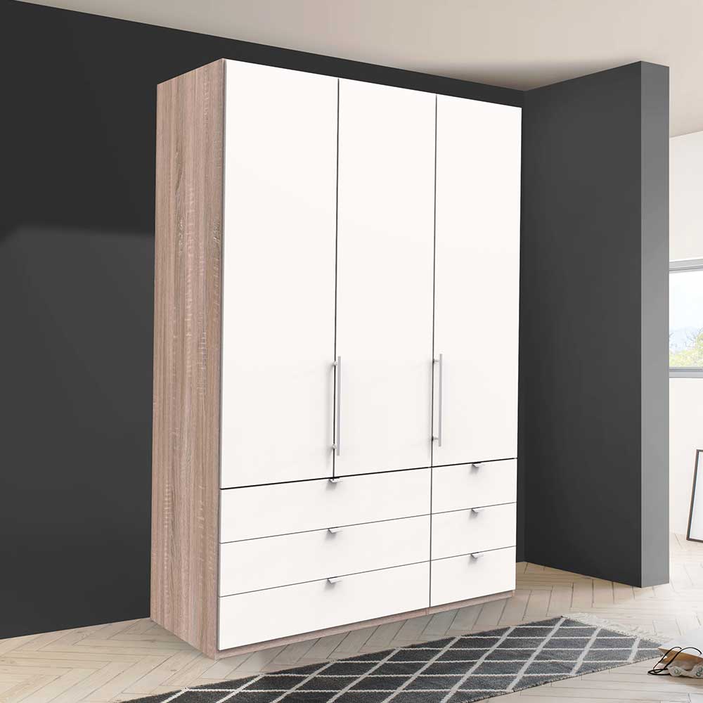 Kleiderschrank mit 150cm Breite in Weiß - Vaclyn