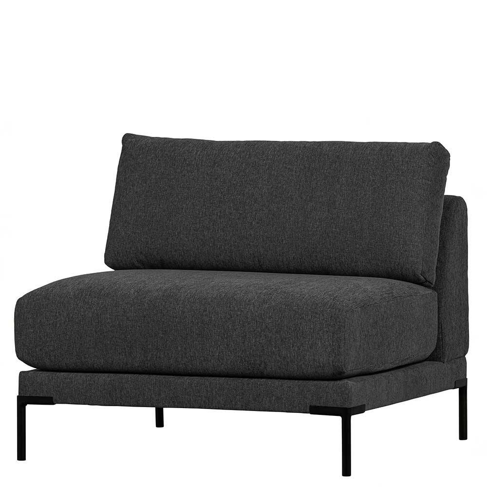 Modulcouch 1-Sitzer aus Webstoff Dunkelgrau - Marietta