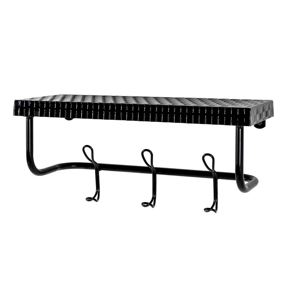 Design Wandgarderobe aus Metall in Schwarz - National