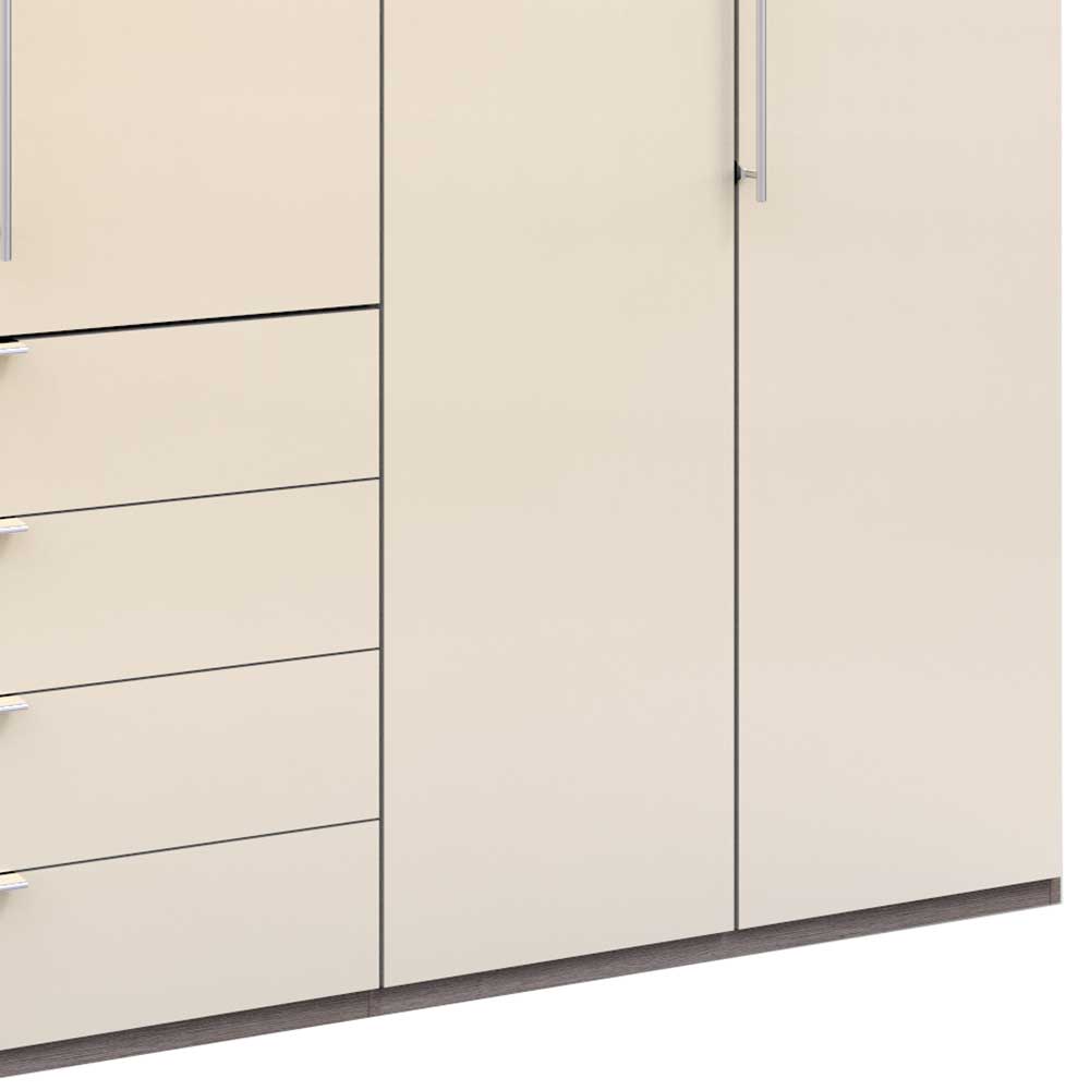Kleiderschrank in Creme Glas & Eiche dunkel - Cluster