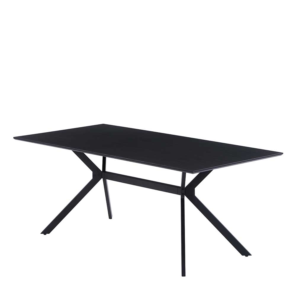 180x90 Industry Tisch in Anthrazit & Schwarz - Gerolamo