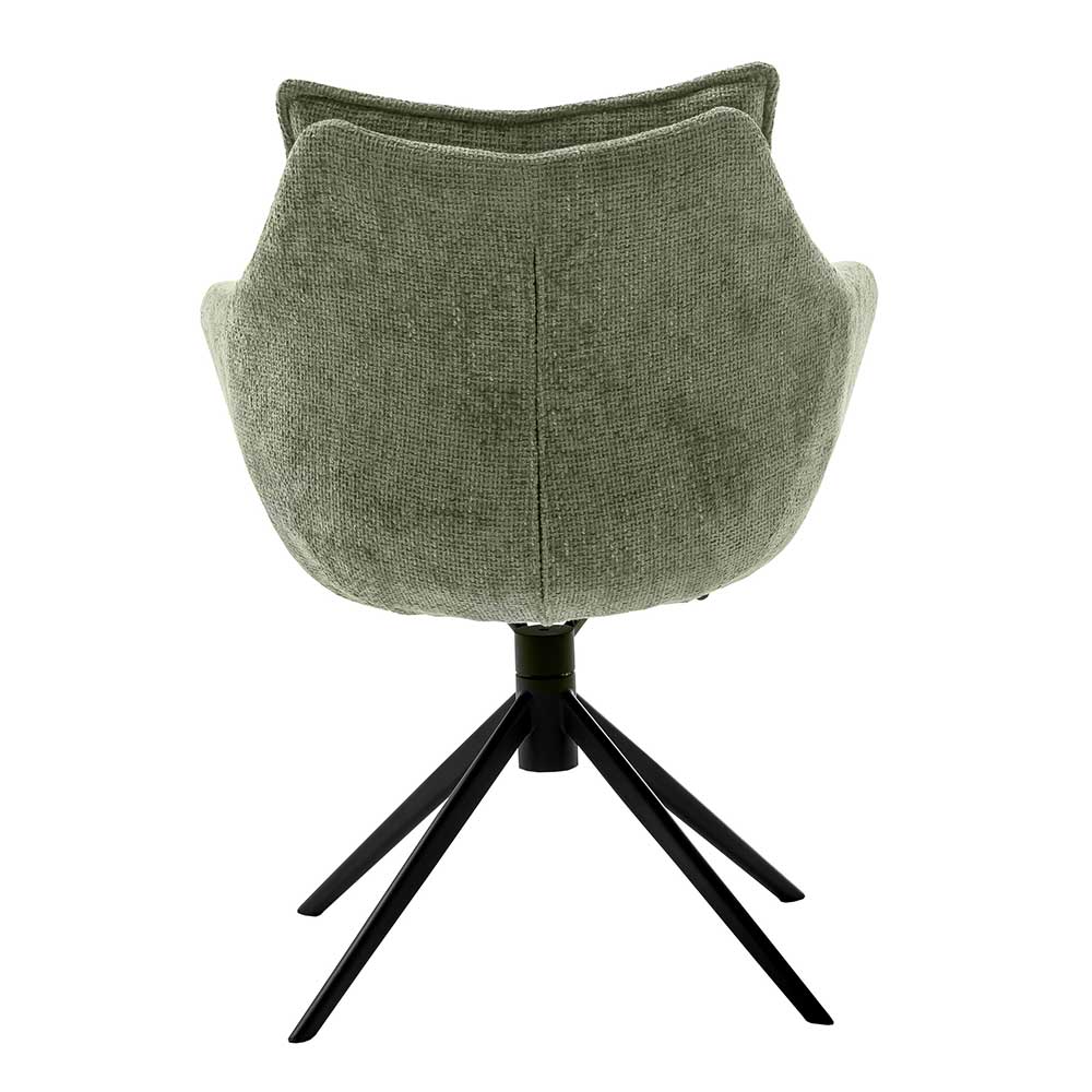 Drehbarer Armlehnstuhl in Oliv Grün - Giordana (2er Set)