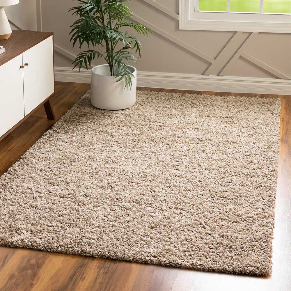 Graubrauner Teppich mit Hochflor - Liv