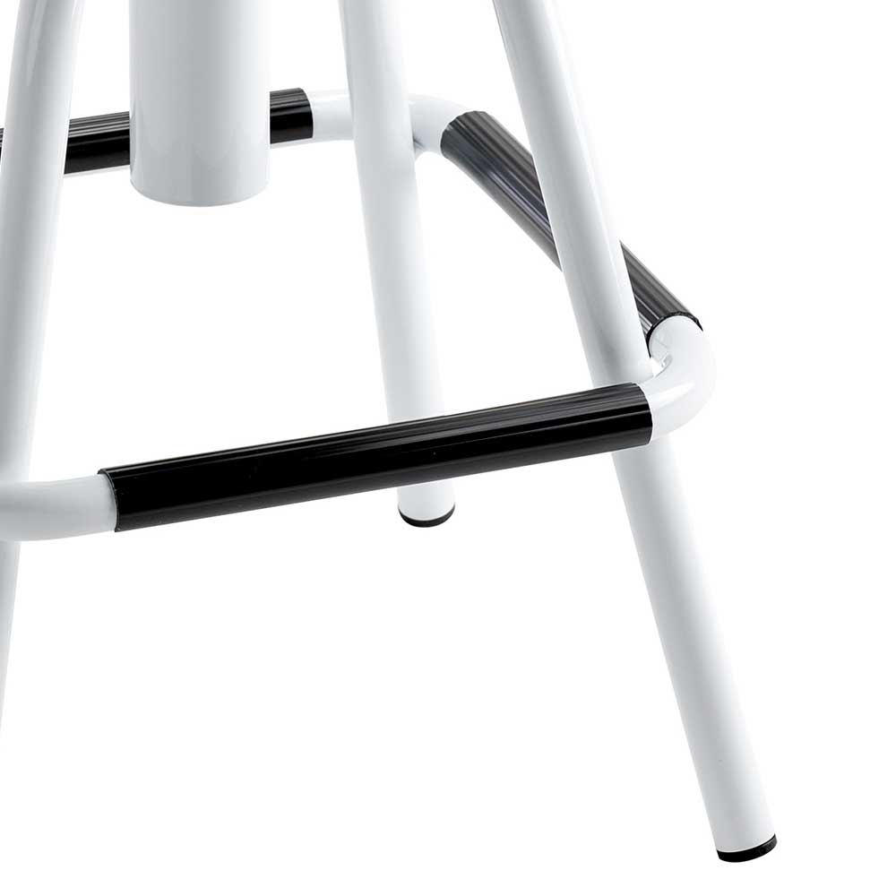 Designbarhocker mit Holzsitz rund - Spring
