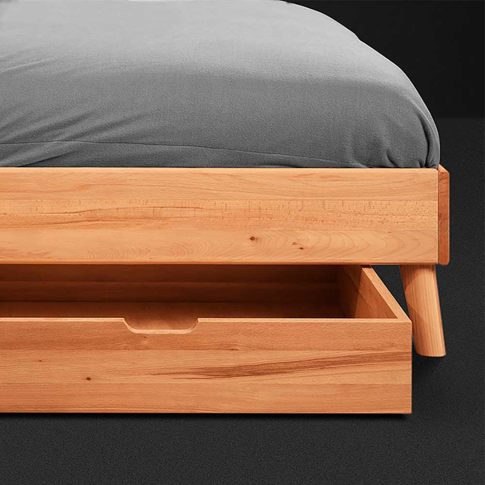 210cm langes Einzelbett aus massiver Kernbuche - Junola IV