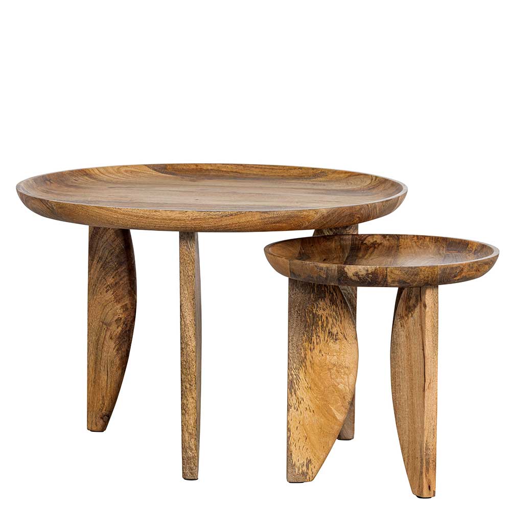 Design Beistelltische mit 3-Fuß-Gestellen - Aglia (zweiteilig)