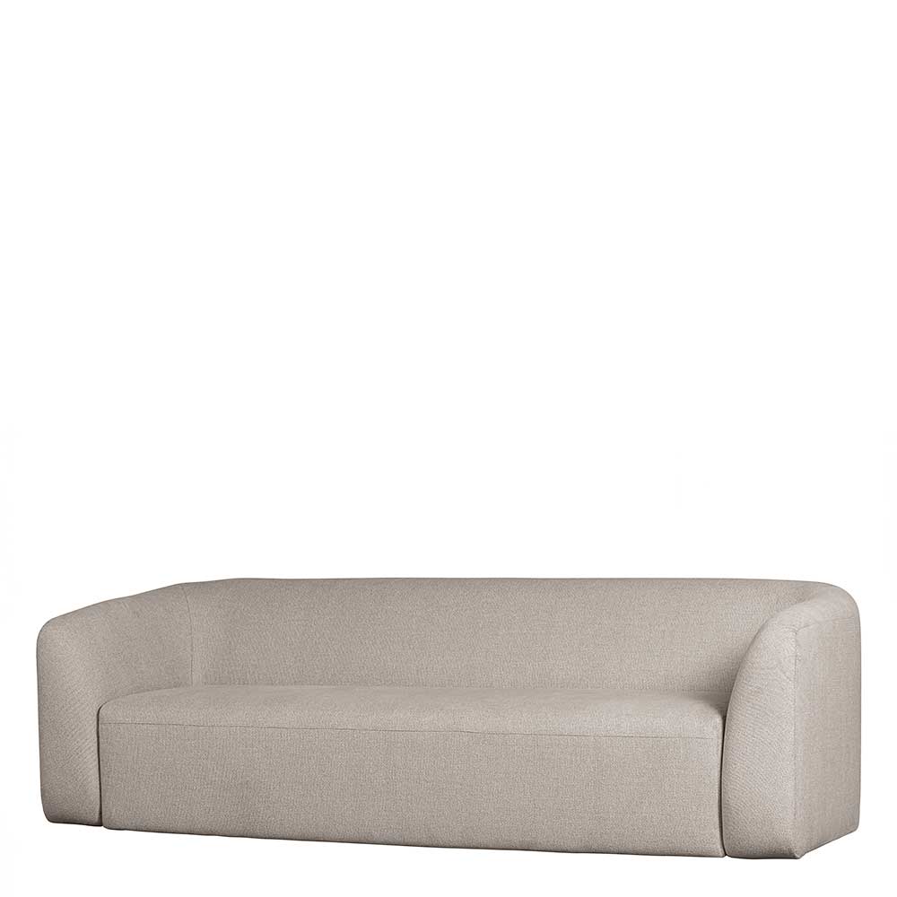 Scandi Couch in Offwhite Chenille Stoff leicht schräg von vorne – Formentera