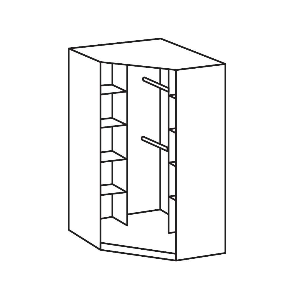 Schlafzimmer Eckschrank in Eiche San Remo - Folio