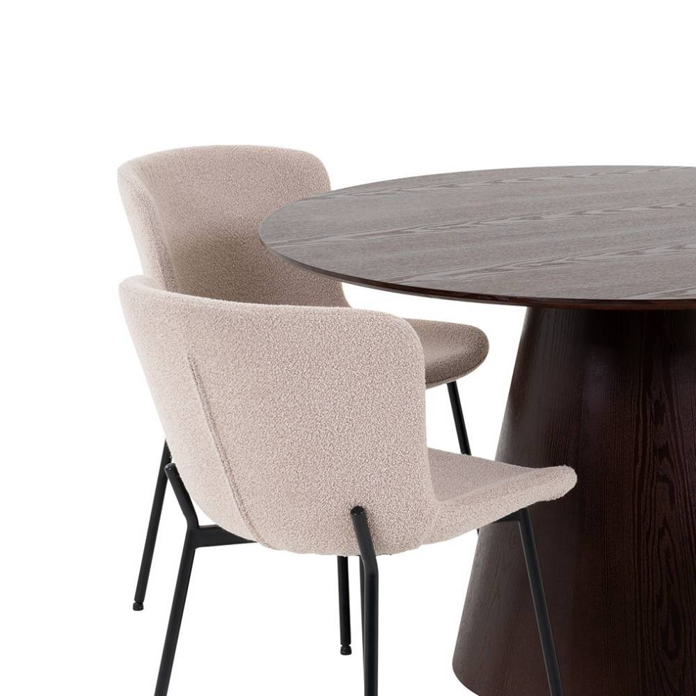 Esszimmer Möbelset mit rundem Tisch - Crystono (fünfteilig)