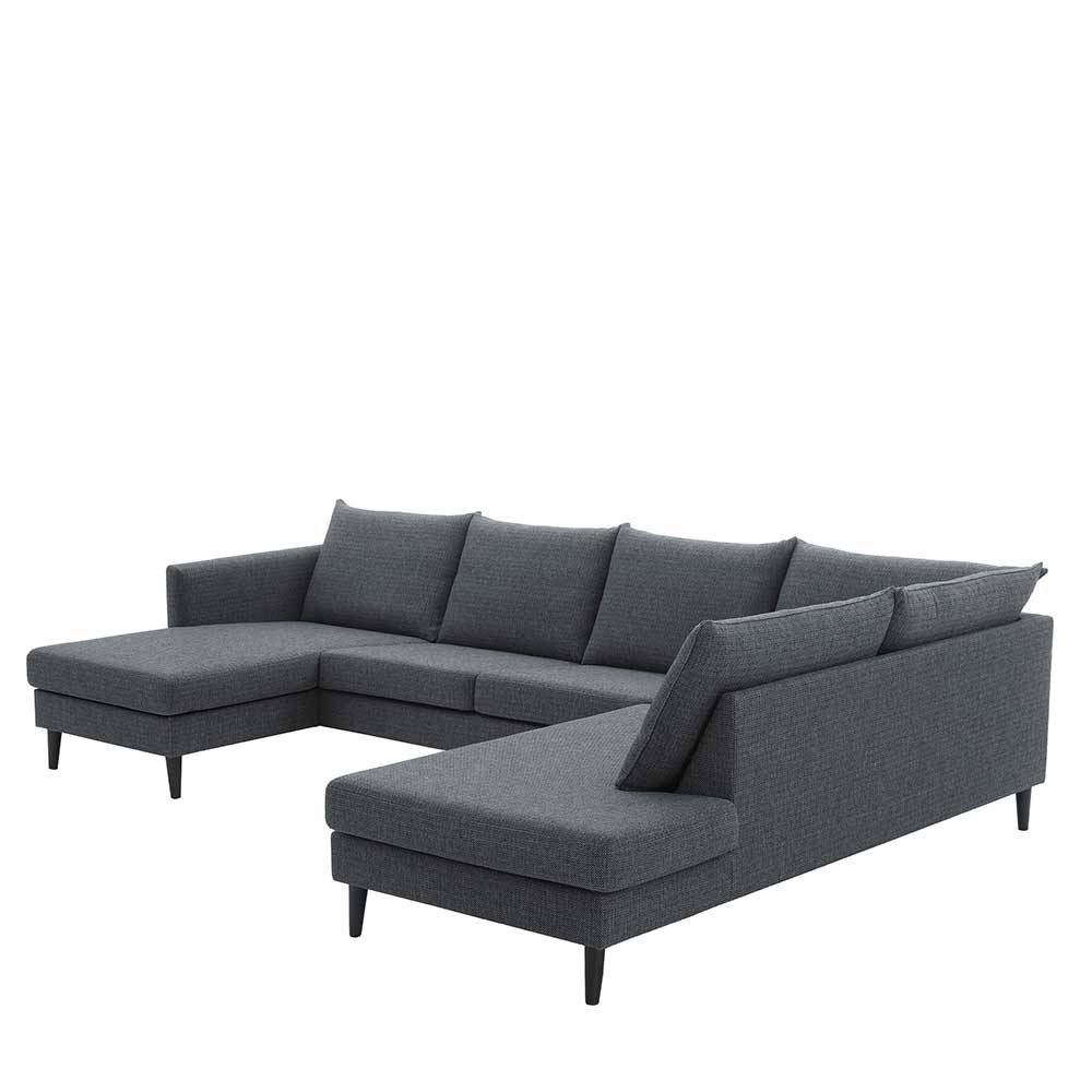 U-Couch Wohnlandschaft in Anthrazit - Soltropa
