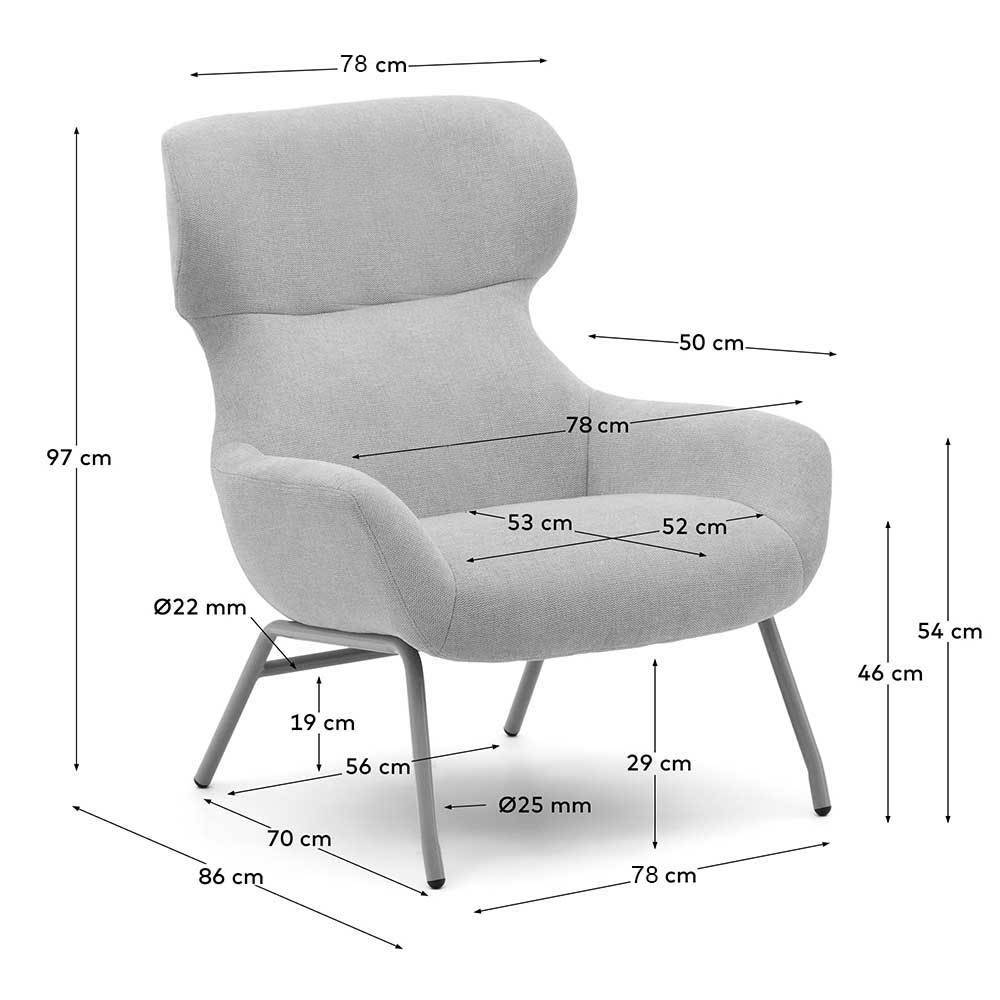 Moderner Chenille Sessel in Hellbraun - Mosso
