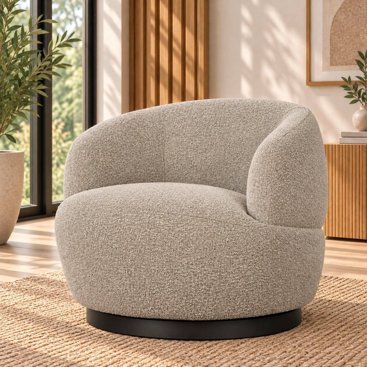 Drehbarer Polstersessel in rundem Design - Jacksons