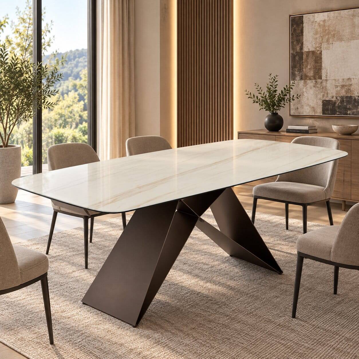 Design-Esszimmertisch in Marmor Optik - Howland