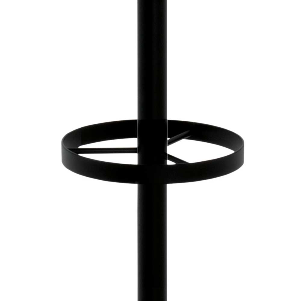 Schwarzer Garderobenstaender aus Stahl mit Aluminium - Leeward