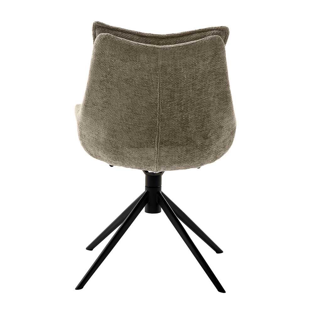 Drehbarer Polsterstuhl in Taupe - Aroran (2er Set)