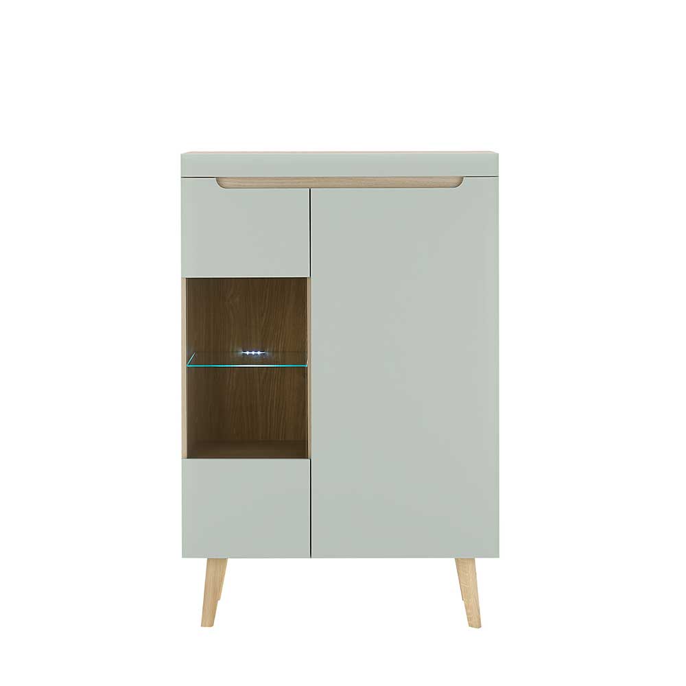 Wohnzimmer Anbauwand im Skandi Design - Armina (vierteilig)