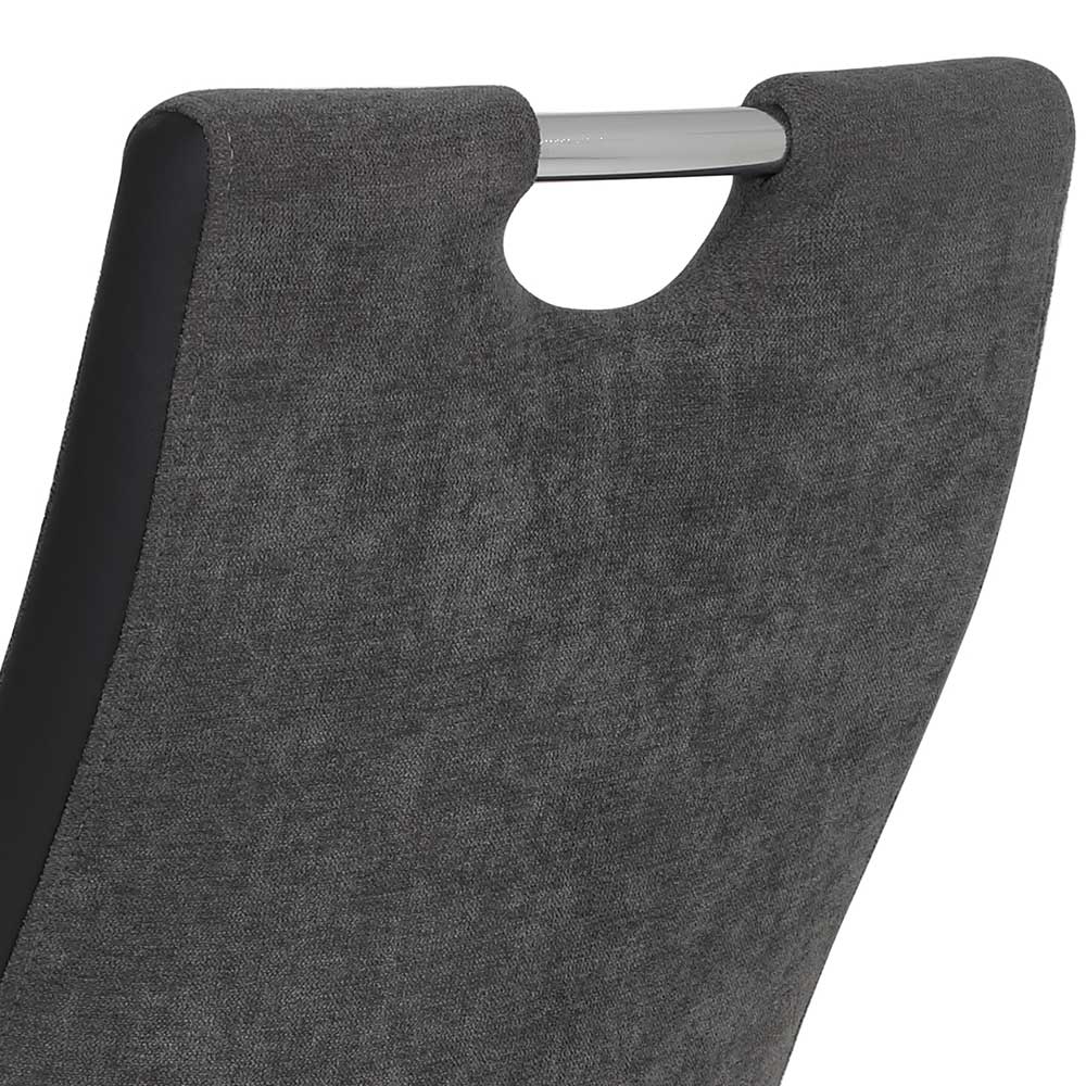 Grauer Schwingstuhl mit Material Mix - Parvello (Set)