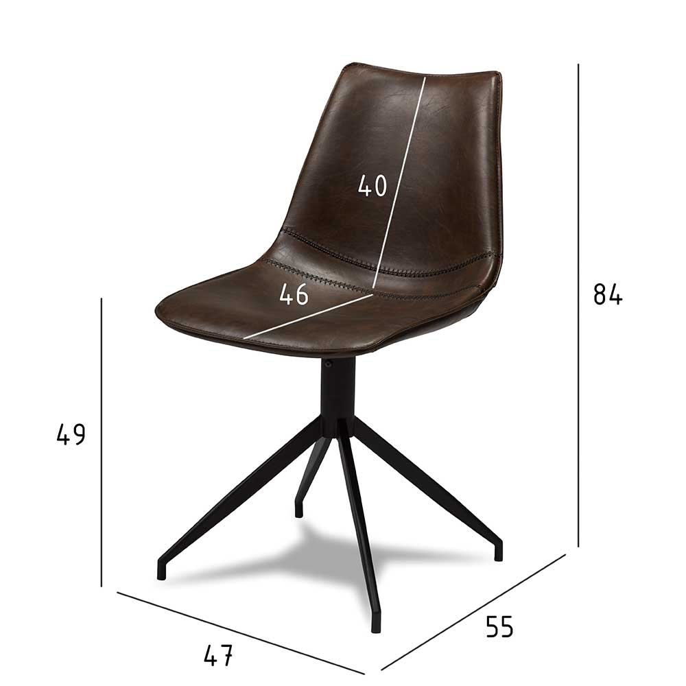 Top Schalenstuhl-Set in Dunkelbraun - Kleera (2er Set)