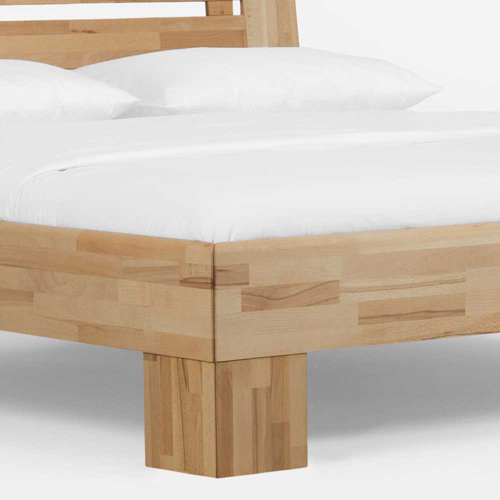 Doppelbett Set Junetega aus Massivholz Kernbuche geölt (dreiteilig)