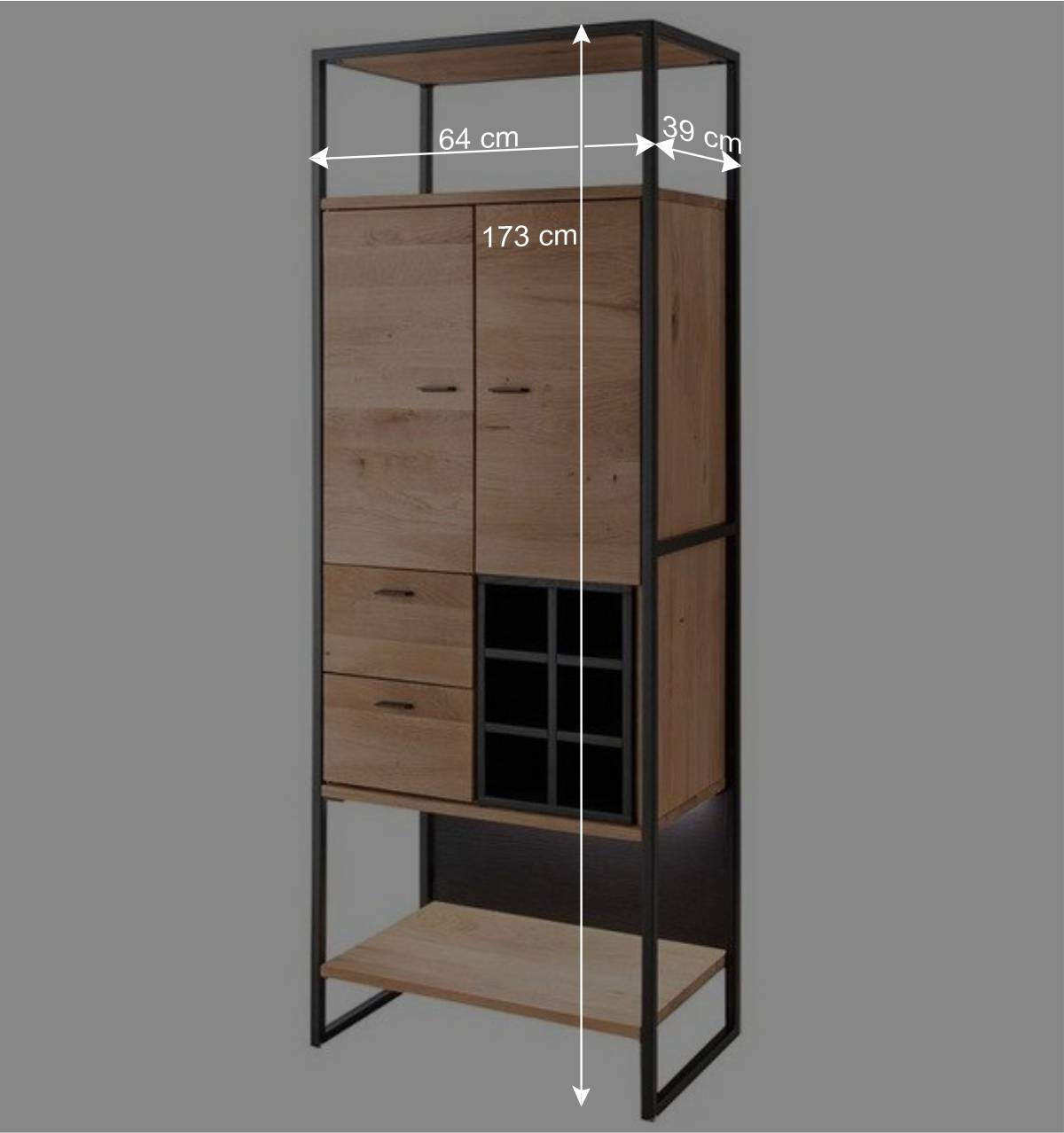 Industrial Schrank aus Wildeiche Massivholz - Manarola