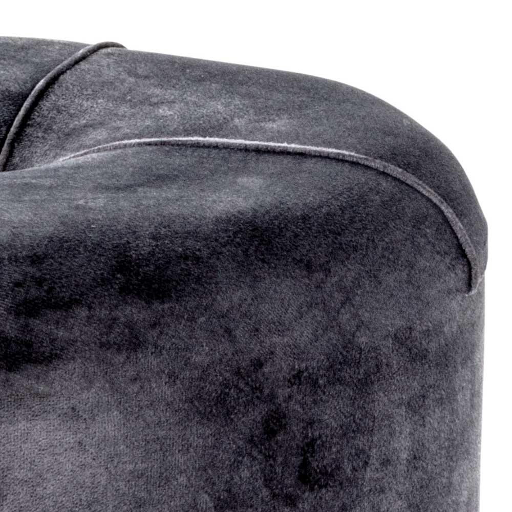 38x40x38 Polsterhocker in Grau & Gold - Saye