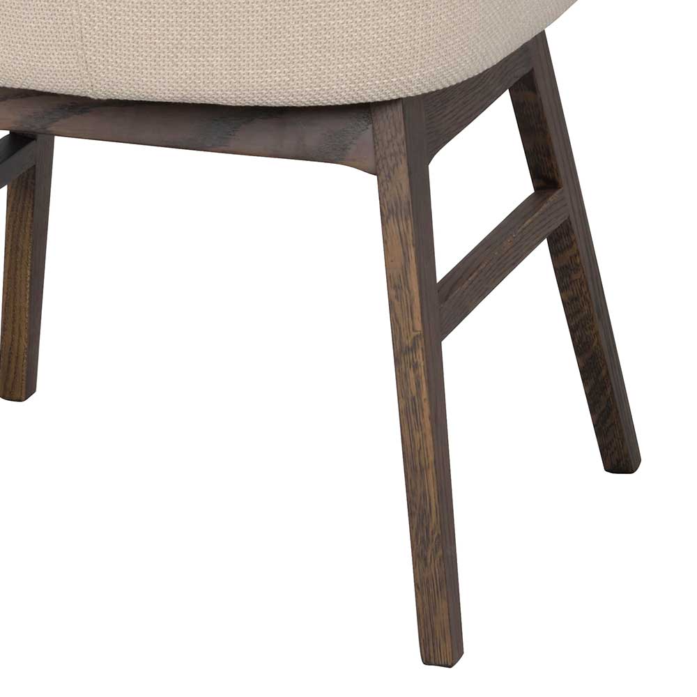 Gerundeter Polsterstuhl in Beige - Relivio (2er Set)
