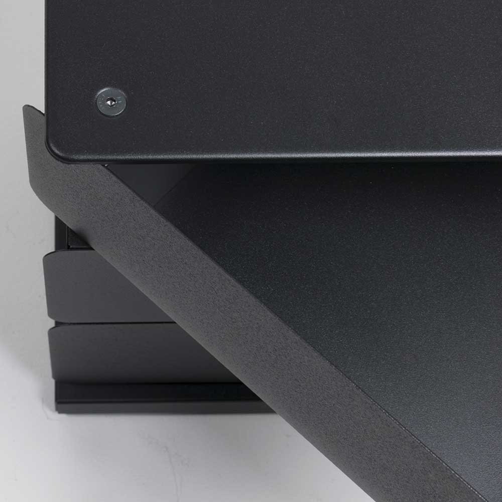 Schwarze Design Stahlkommode mit drei Schubladen - Zunil