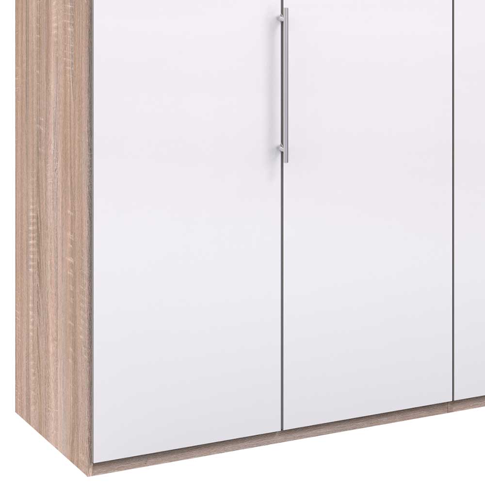 Breiter Schlafzimmerschrank mit weißer Glasfront - Bosays