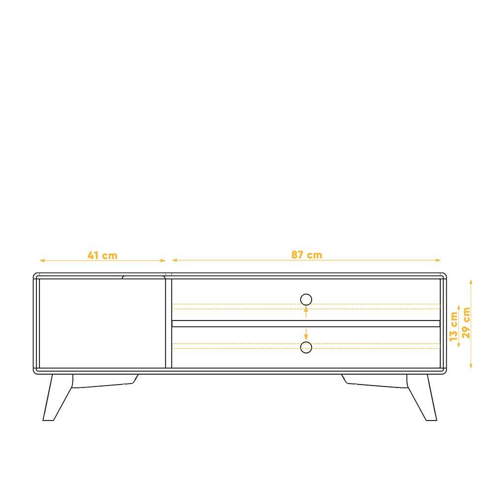 134x48x40 TV Board mit Tür & 2 Fächern - Diesta I