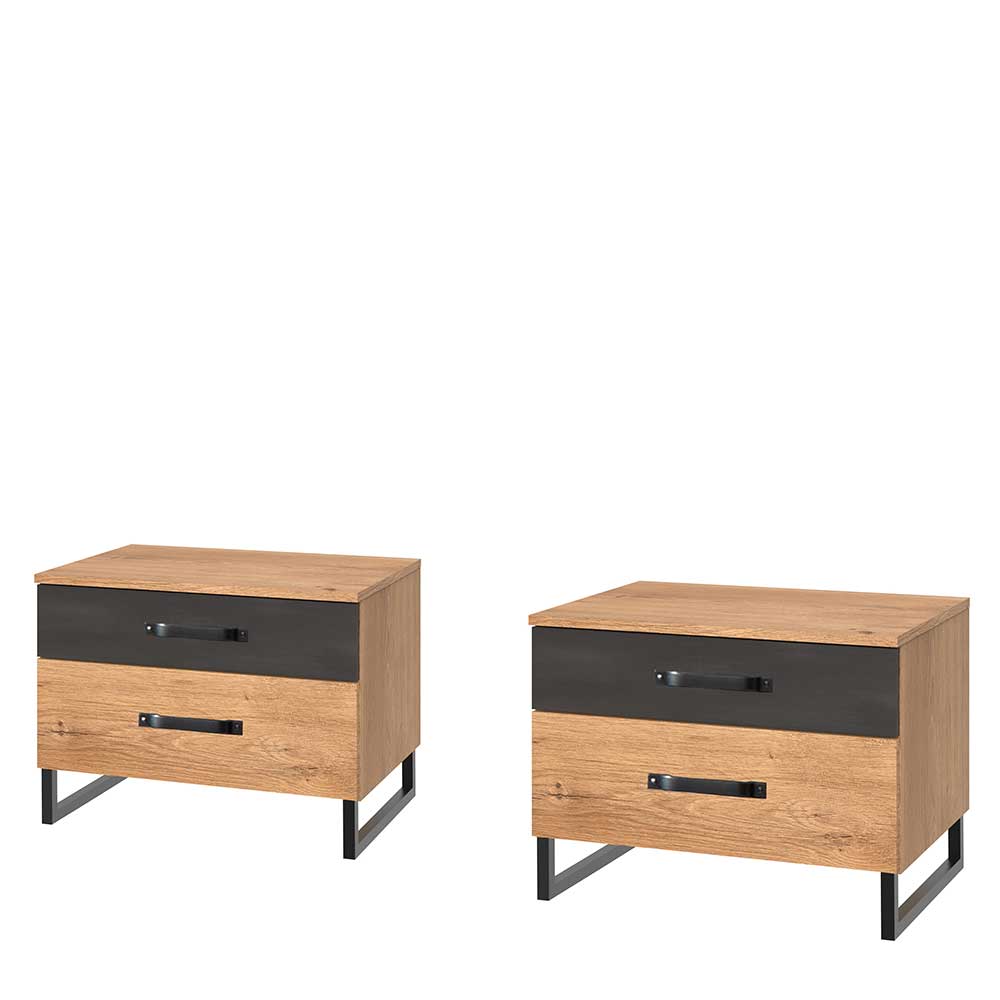 Doppelbett mit Kopfteil in Kissenoptik - Bram