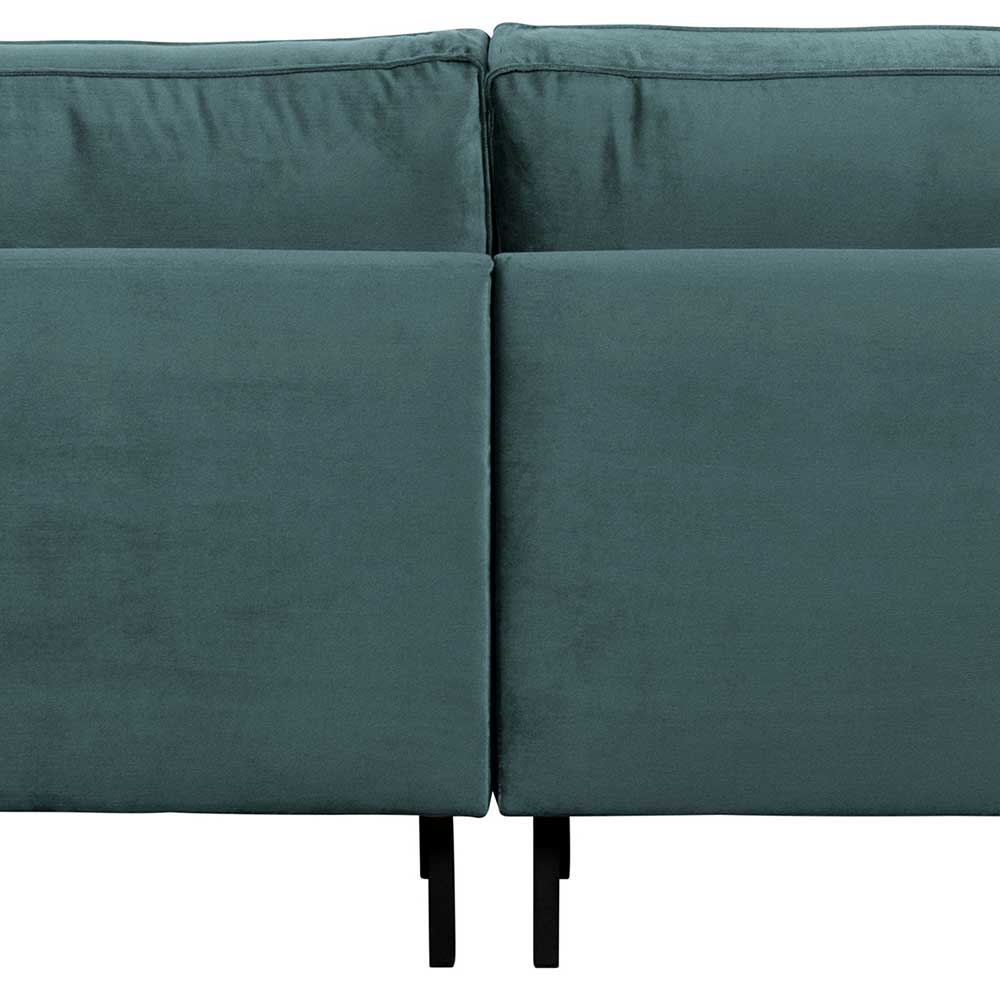 Retro Samtsofa in Petrol Blau - Fledos