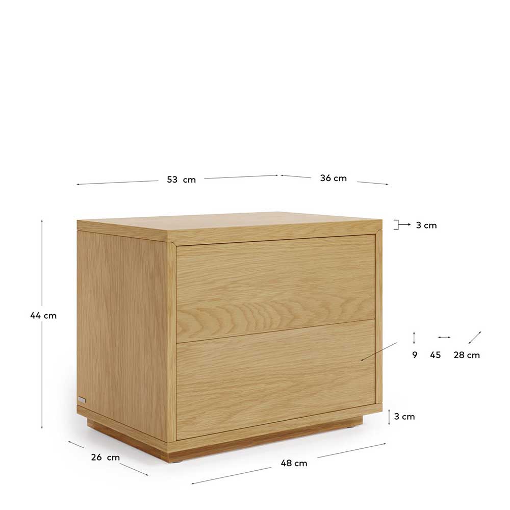 53x44x36 Nachtkommode mit Sockel - Elastian
