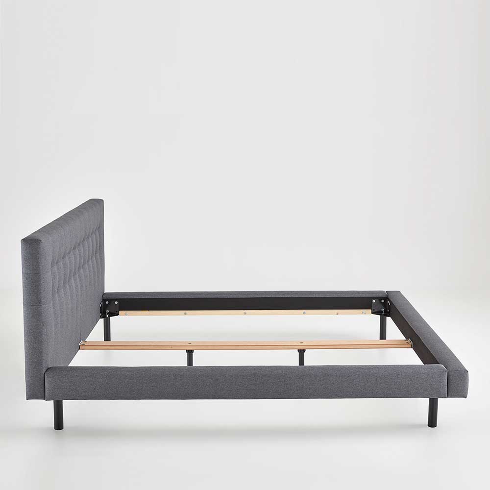 140x200 Stoffbett in Hellgrau - Adagio