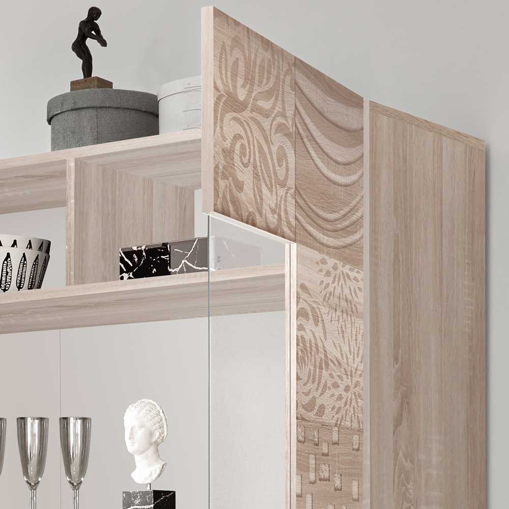 121x166x42 cm Vitrine mit Muster Print Front - Bielvas
