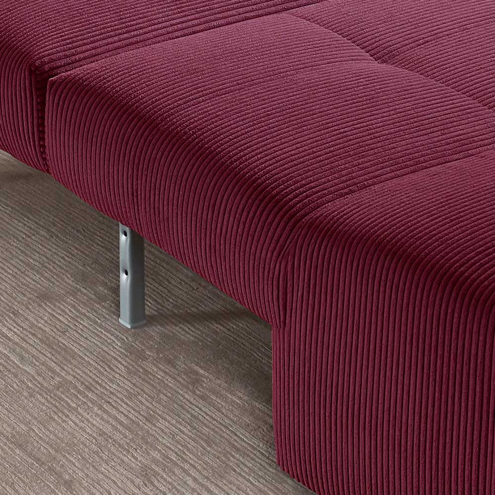 Sessel zum Schlafen in Bordeaux Rot Cord - Holdywas