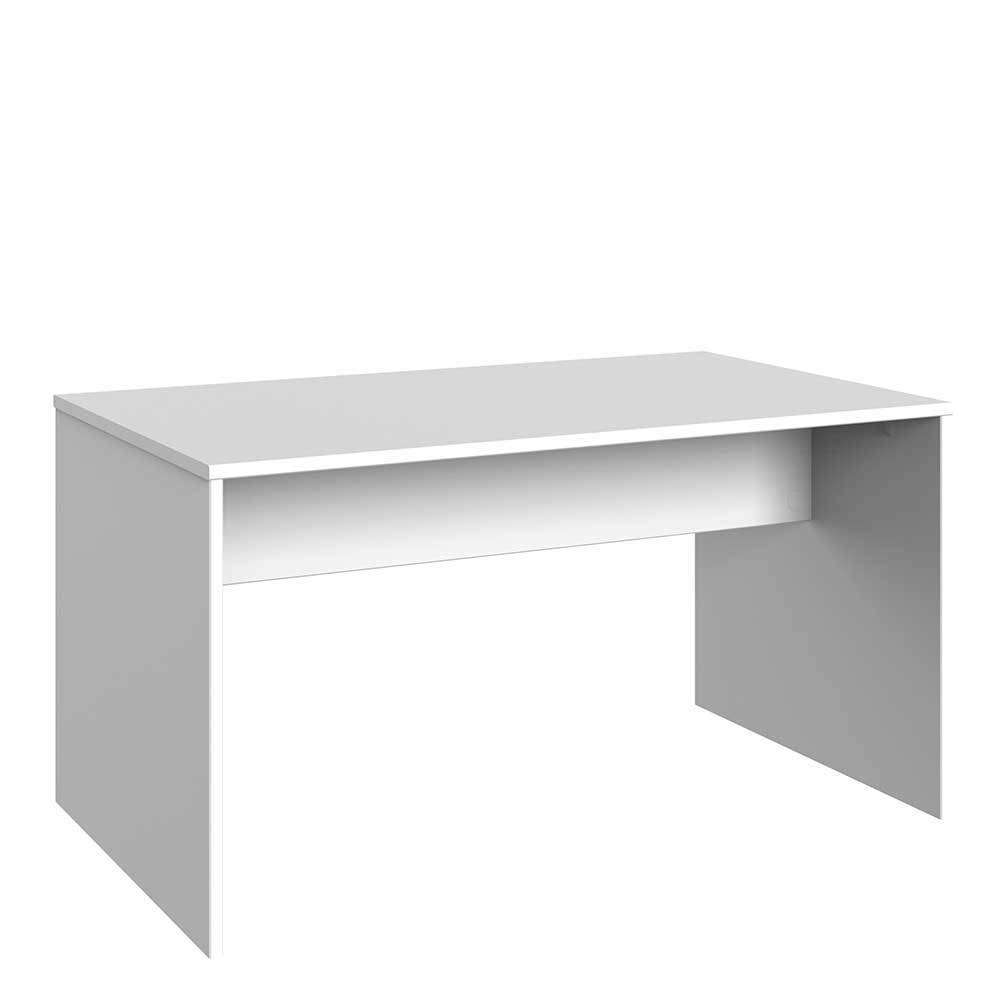 Weißer Schreibtisch mit Wangen Gestell - Liesca