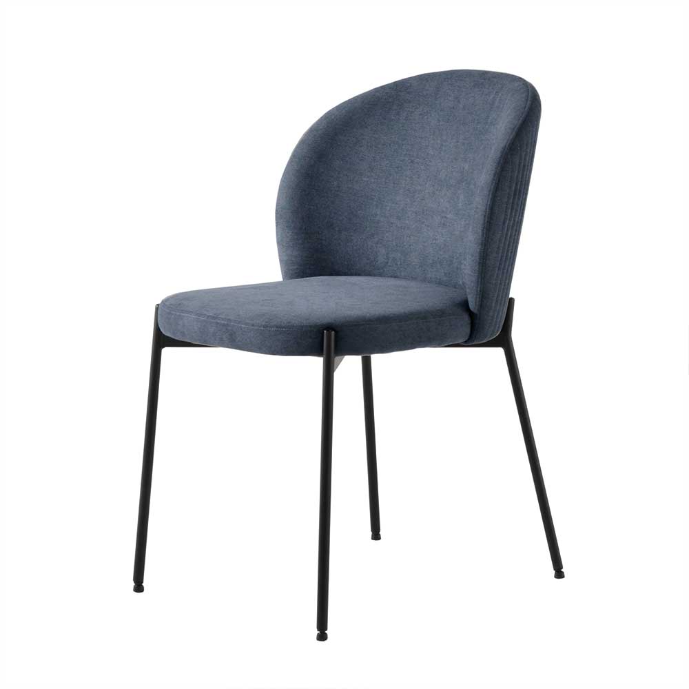 Stühle in Blaugrau & Schwarz - Elvira (4er Set)