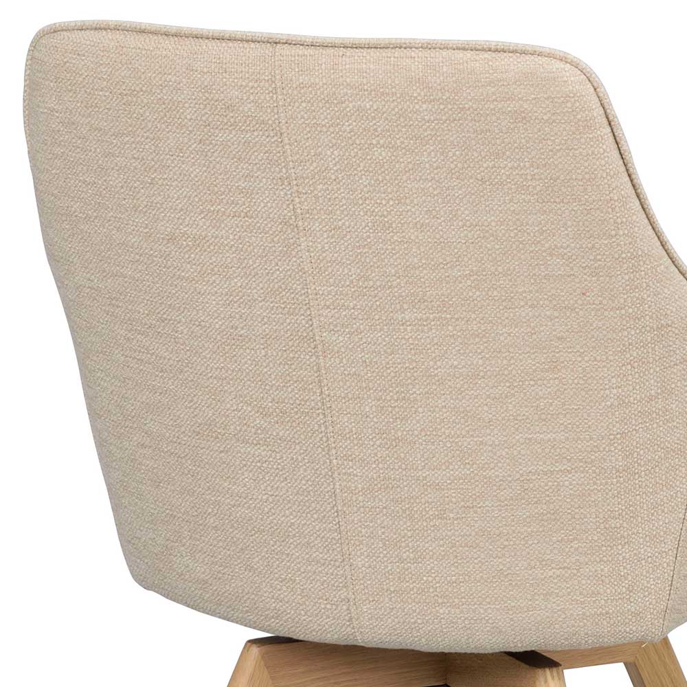 Drehbarer Tischsessel in Creme - Vecchio (2er Set)