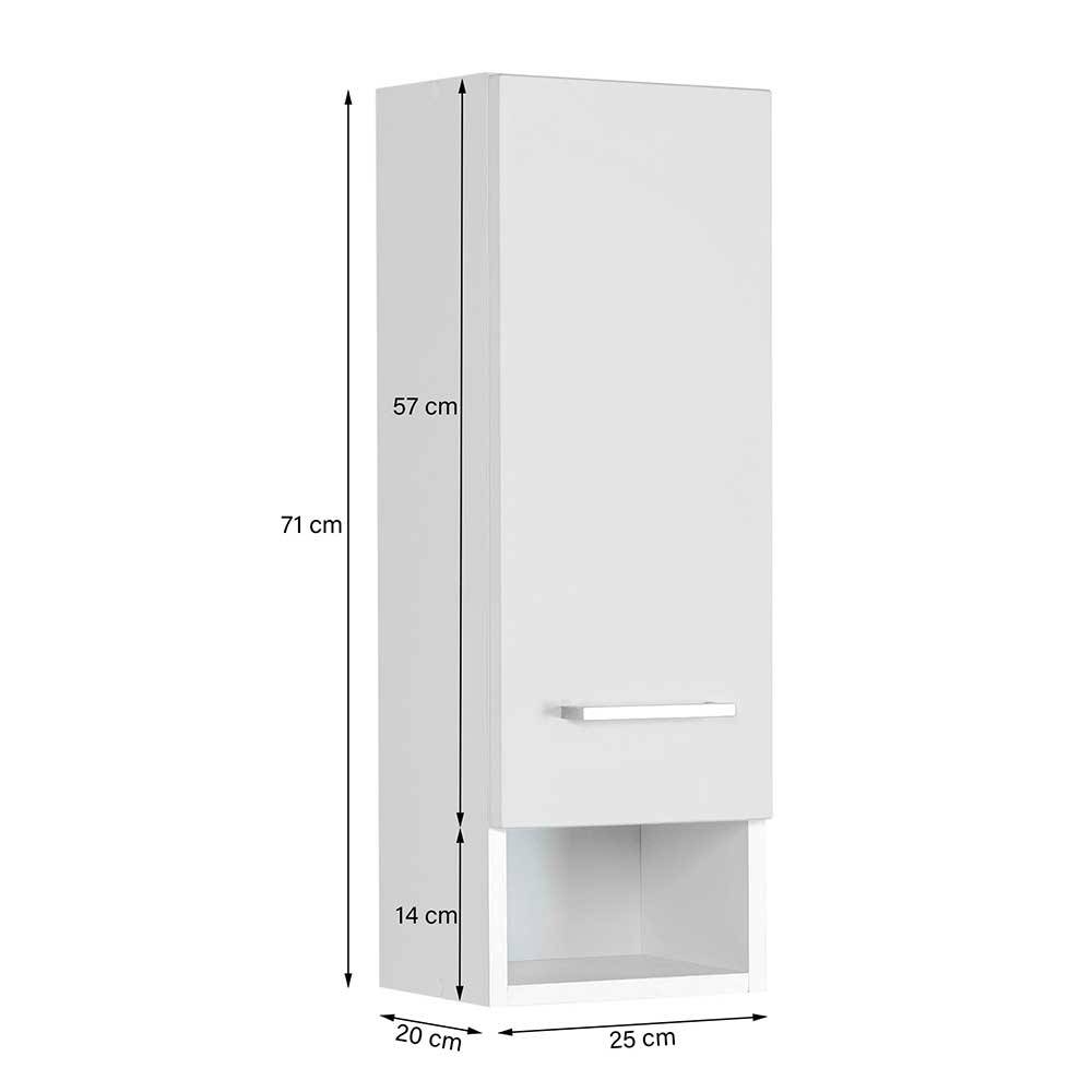 25x71x20 Bad Hängeschrank mit Tür & Fach - Girios
