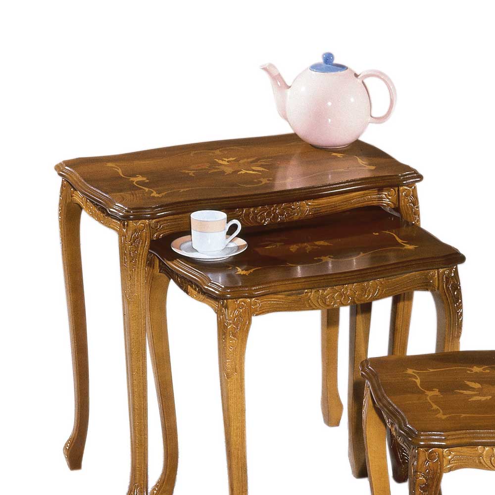 Drei Beistelltische mit Intarsien Magari italienisches Design (dreiteilig)