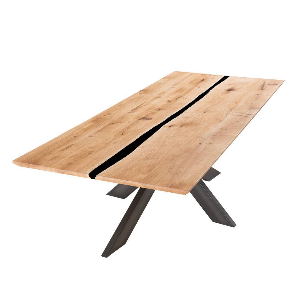 Design-Esszimmertisch aus Wildeiche und Metall - Guerrero