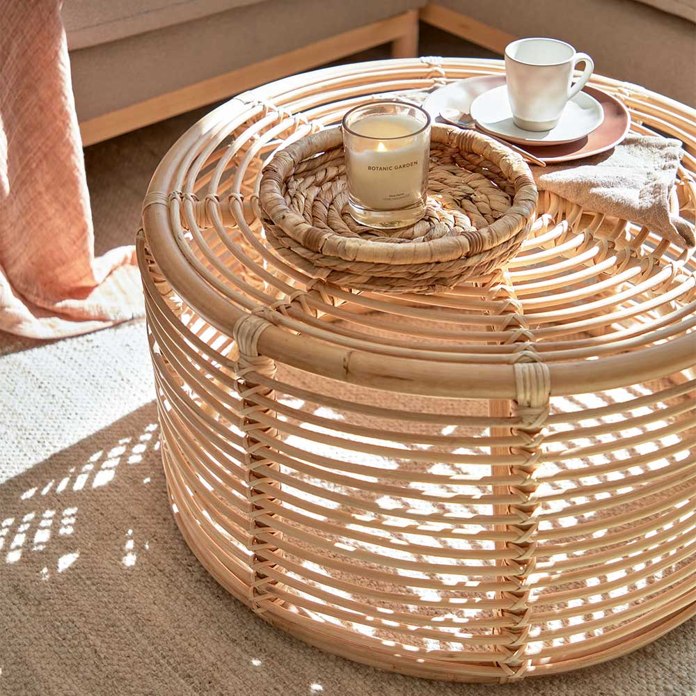 66x36x66 Couchtisch aus Rattan Geflecht - Phildel