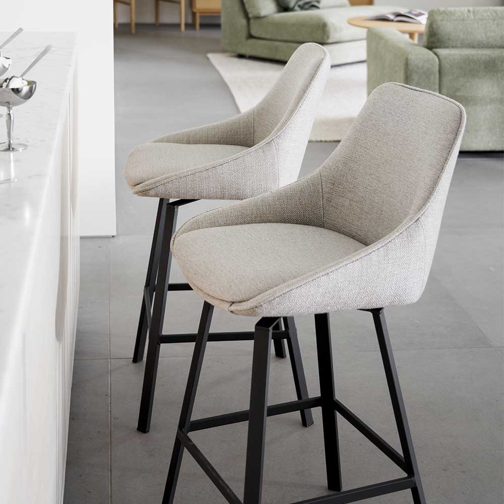 Drehbare Barstühle in Beige - Taja (2er Set)